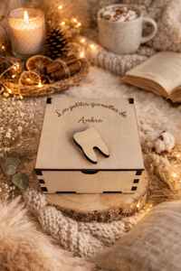 Boite à dents de Lait personnalisées en bois