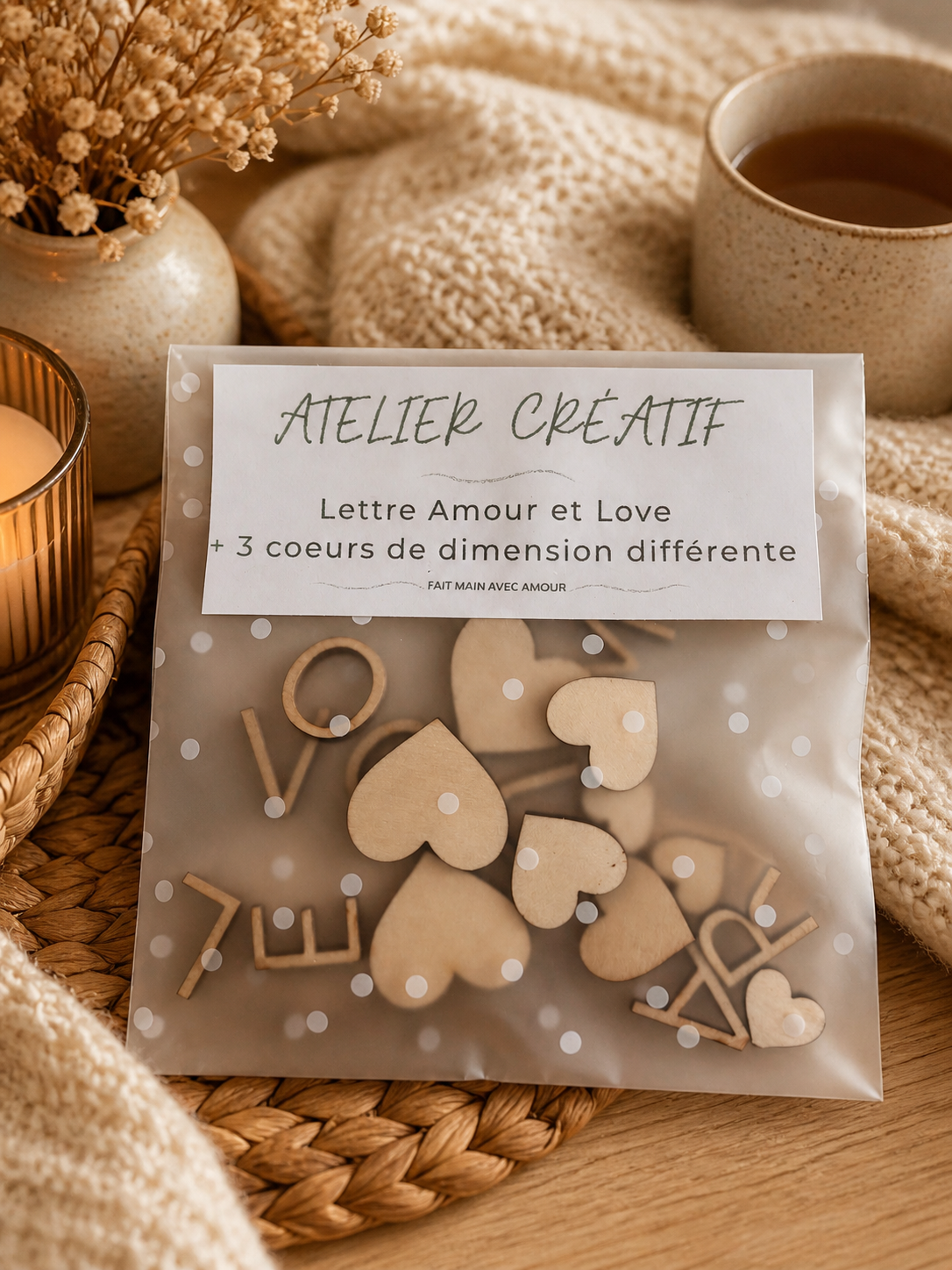 Lettres & Cœurs en Bois