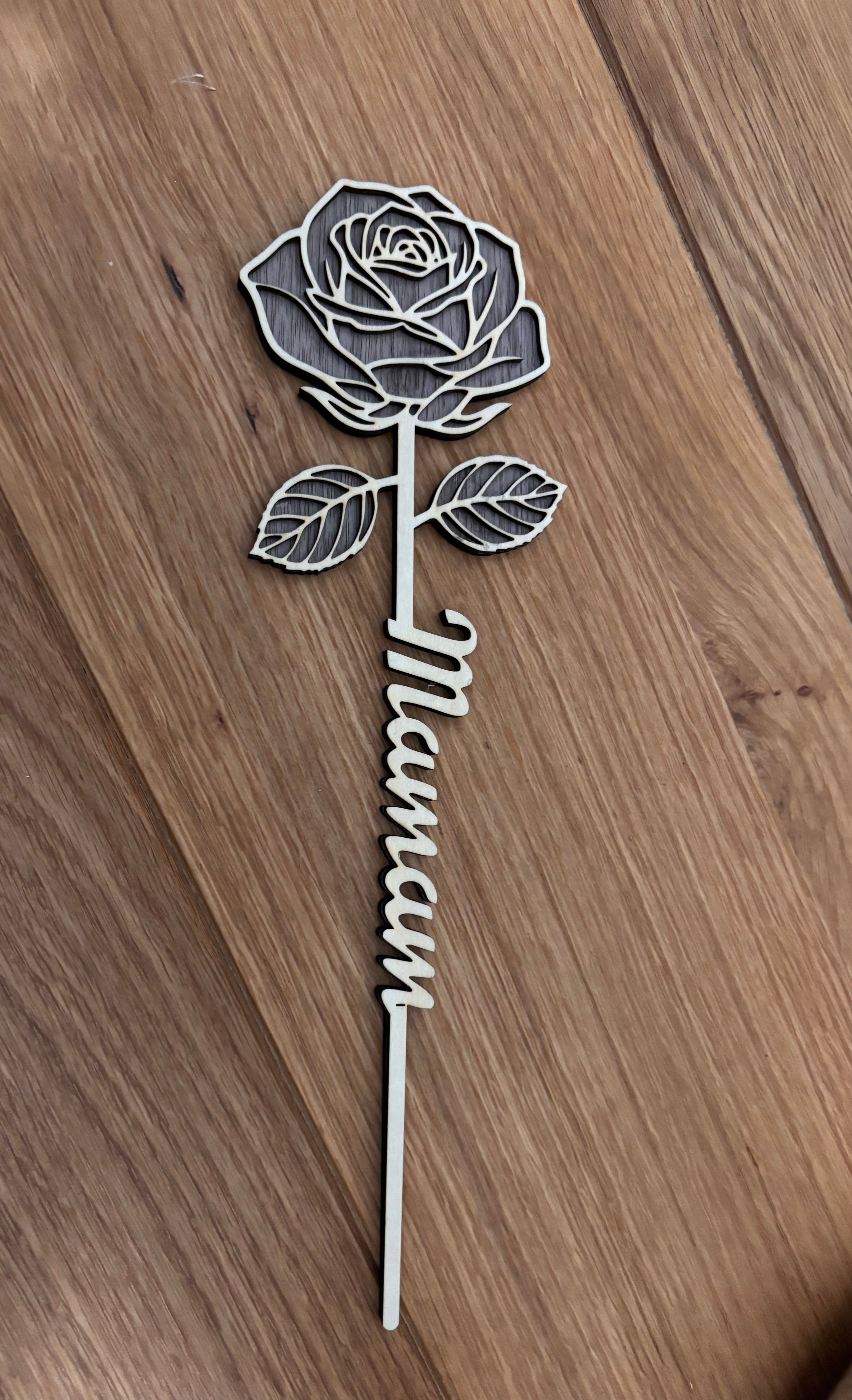 FLEUR en Bois "Maman"