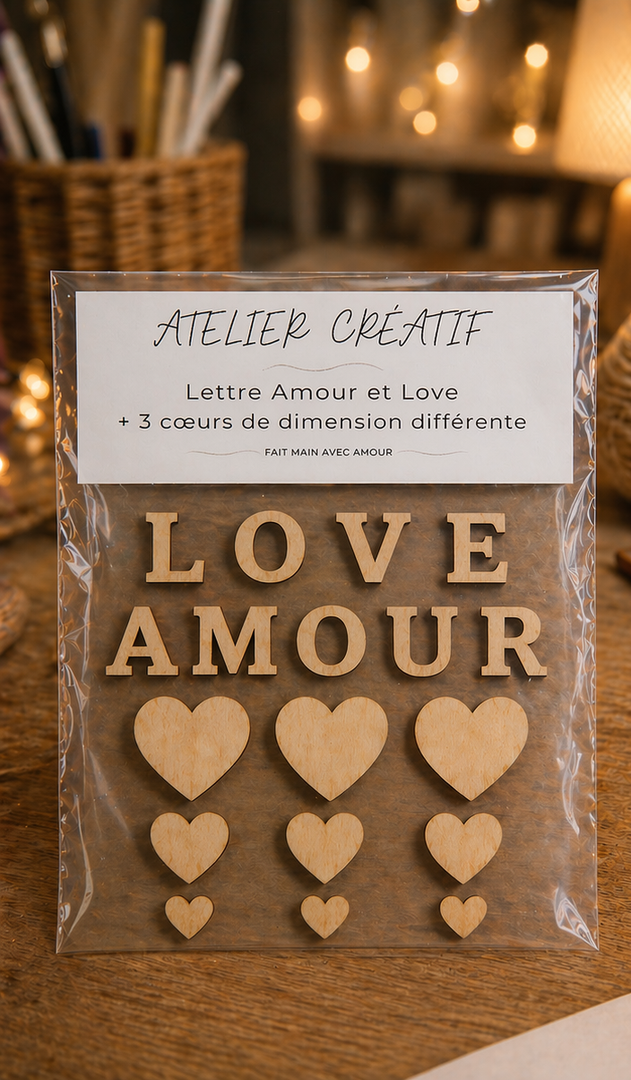 Lettres & Cœurs en Bois